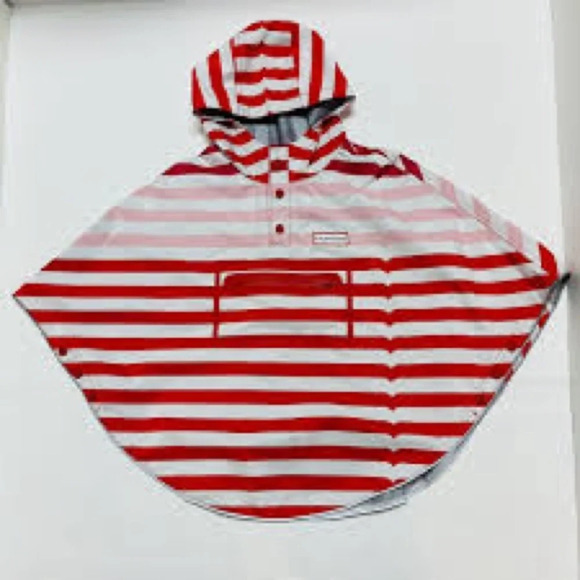 ⚡️Hunter for Target Kids' Striped Waterproof Packable Poncho - Red M/L - Picture 1 of 1